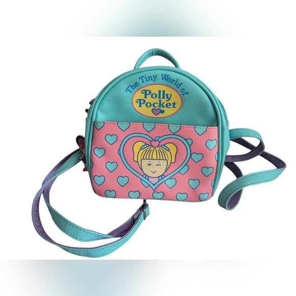 polly pocket Handbags - Vintage Style Polly Pocket Mini Backpack Bag Turquoise Pastel Mattel